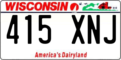 WI license plate 415XNJ