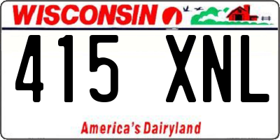 WI license plate 415XNL