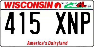WI license plate 415XNP
