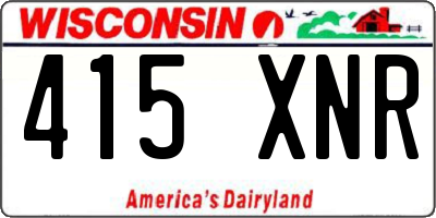 WI license plate 415XNR
