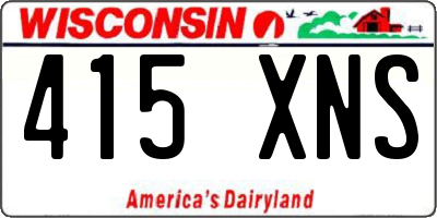WI license plate 415XNS
