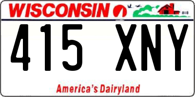 WI license plate 415XNY