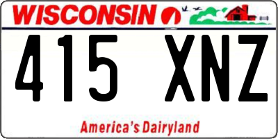 WI license plate 415XNZ