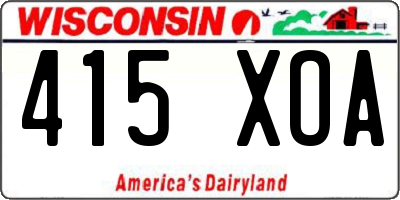 WI license plate 415XOA