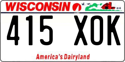 WI license plate 415XOK