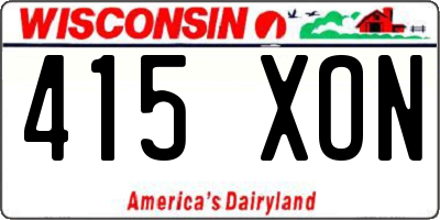 WI license plate 415XON