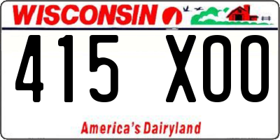 WI license plate 415XOO