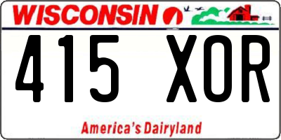 WI license plate 415XOR