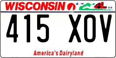 WI license plate 415XOV