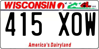 WI license plate 415XOW
