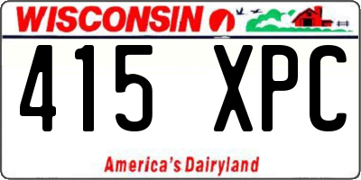 WI license plate 415XPC