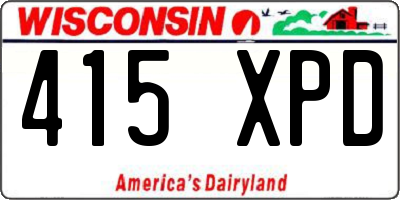 WI license plate 415XPD