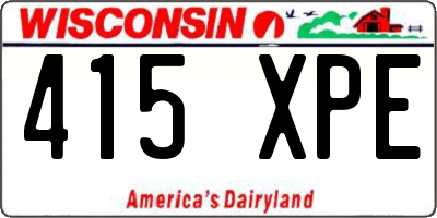 WI license plate 415XPE