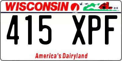 WI license plate 415XPF