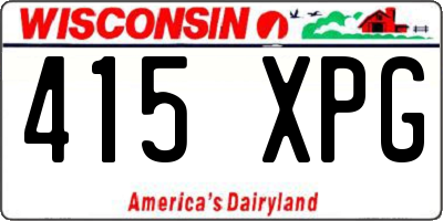 WI license plate 415XPG
