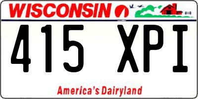 WI license plate 415XPI