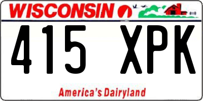 WI license plate 415XPK
