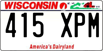 WI license plate 415XPM