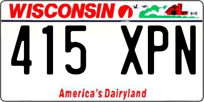 WI license plate 415XPN