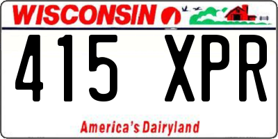 WI license plate 415XPR