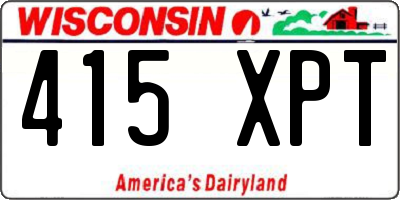 WI license plate 415XPT