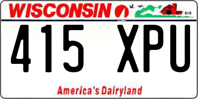 WI license plate 415XPU