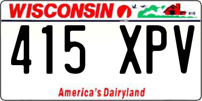 WI license plate 415XPV