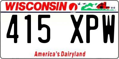 WI license plate 415XPW