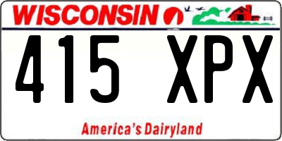 WI license plate 415XPX