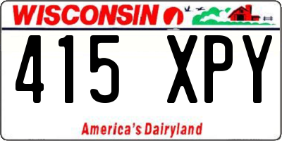 WI license plate 415XPY