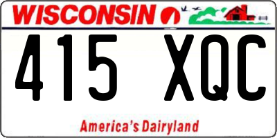 WI license plate 415XQC