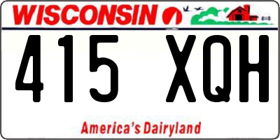 WI license plate 415XQH