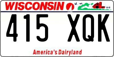 WI license plate 415XQK