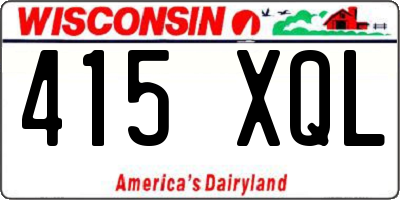 WI license plate 415XQL