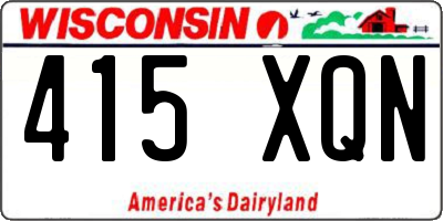 WI license plate 415XQN