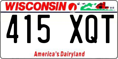 WI license plate 415XQT
