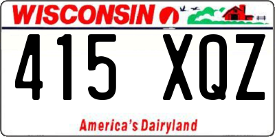 WI license plate 415XQZ