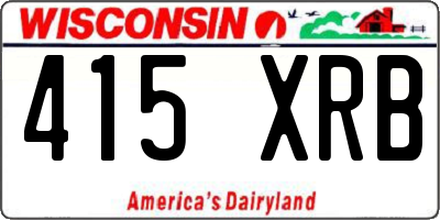 WI license plate 415XRB