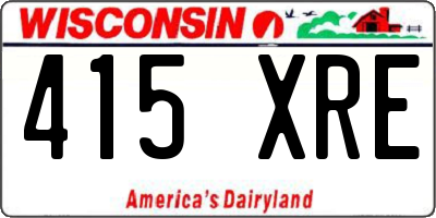 WI license plate 415XRE