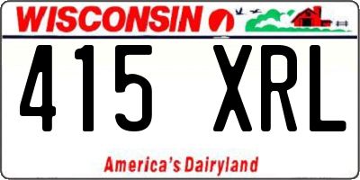 WI license plate 415XRL