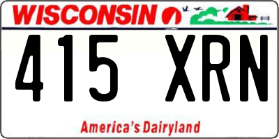 WI license plate 415XRN