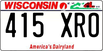 WI license plate 415XRO