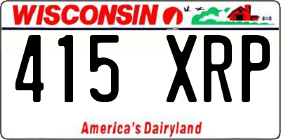 WI license plate 415XRP