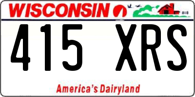 WI license plate 415XRS