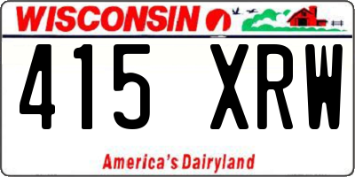 WI license plate 415XRW