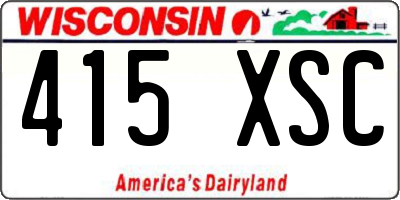 WI license plate 415XSC