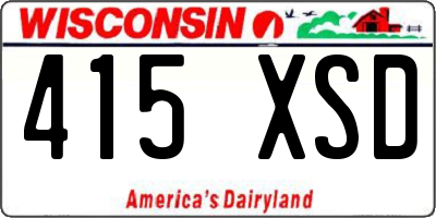 WI license plate 415XSD