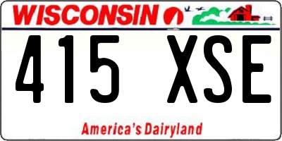 WI license plate 415XSE