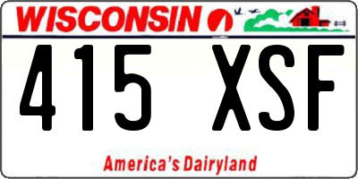 WI license plate 415XSF