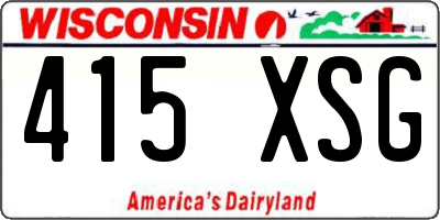 WI license plate 415XSG